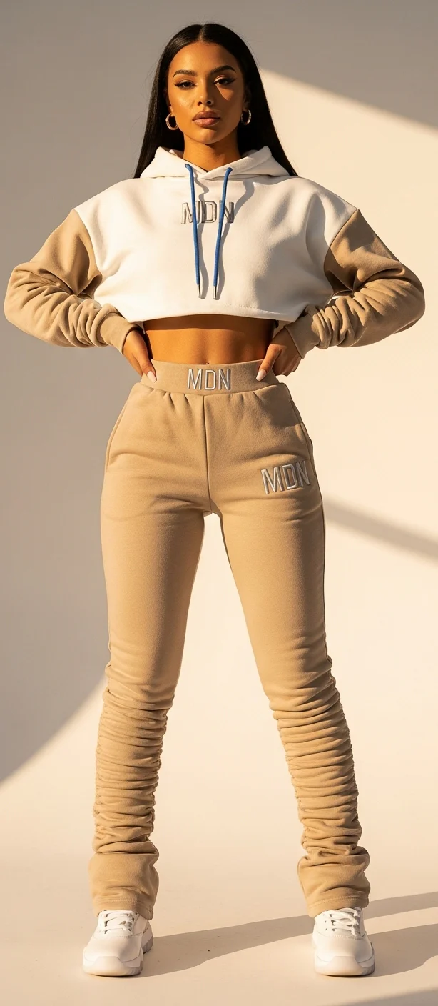 MDN White Tan Stacked Set alternate view